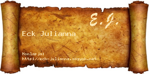 Eck Julianna névjegykártya